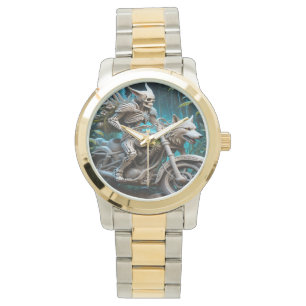 Montre squelette sur un hélico monté avec une tête de lou