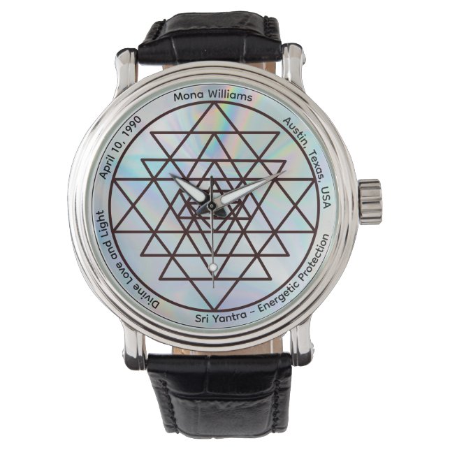 Montre Sri Yantra – Talisman de Protection Personnalisabl (devant)