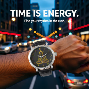 Montre Statue de Bouddha à l'aspect or rayonnant Tranquil