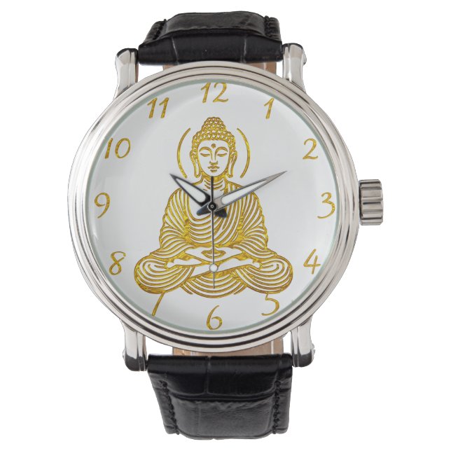 Montre Statue du Bouddha d'or dans la méditation (devant)