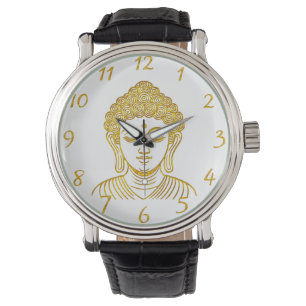 Montre Statue du Bouddha d'or dans un cadre calme