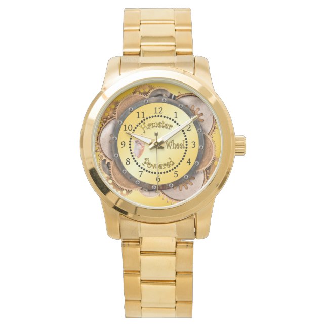 Montre Steampunk ~ Golden Hamster Wheel Powered ~ (devant)
