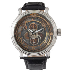 Montre Steampunk mignonne horloge murale Imaginaire rouil