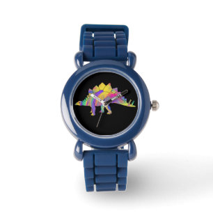 Montre Stégosaure Coloré Mignon Art de Dinosaure Jurassiq
