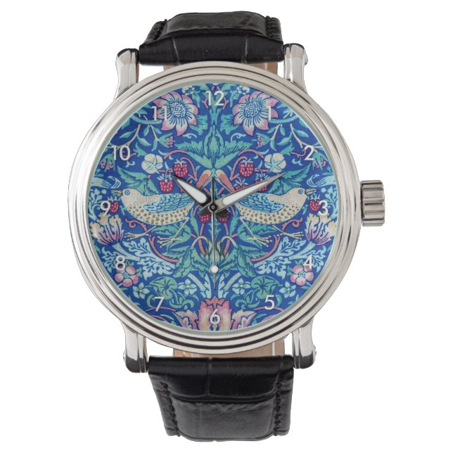 Montre Strawberry Thief Blue, William Morris (devant)