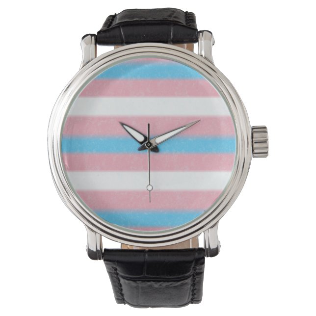 Montre Stripes de Colors Pride Transgenre (devant)