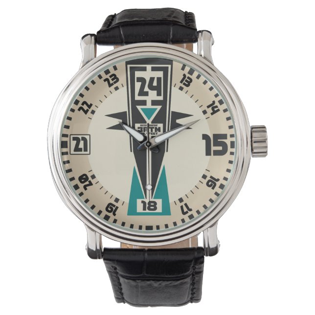 Montre style aviateur vintage rétro militaire (devant)