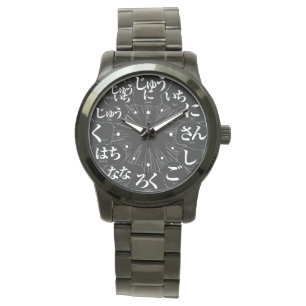 Montre Style japonais Hiragana MANGA [visage noir]