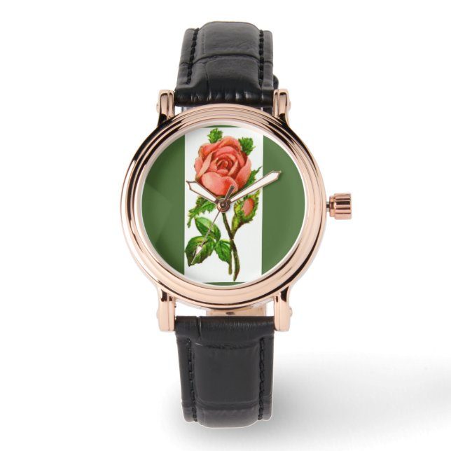 Montre Style victorien Vintage Anglais Rose Watch (Recto)