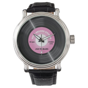 Montre Style vintage Rose 45 t/min Vinyl Record Watch