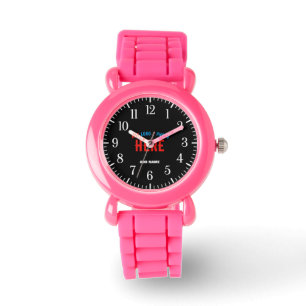 MONTRE STYLISH MODERNE PERSONNALISABLE ROSE VÉRIFIÉ MARQU