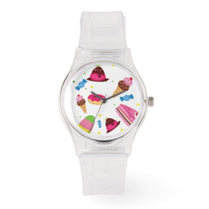 Montre Sucrerie mignonne et motif coloré par bonbon
