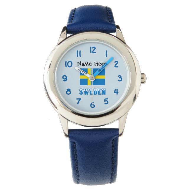 Montre Suède et Drapeau Suédois Personnalisés  (devant)