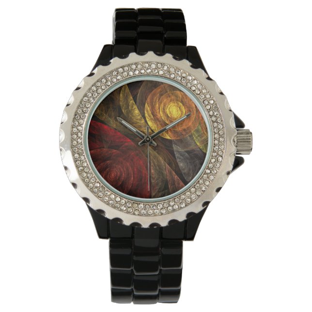 Montre Sun Flower Floral Moderne Art Motif Abstrait (devant)