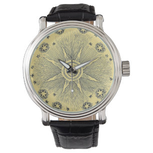 Montre Sun Stars Antique Nuit Ciel Médiéval Zodiac