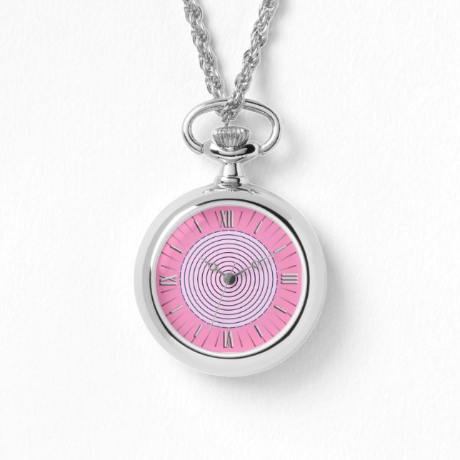 Montre Sunburst géométrique moderne - Nuances de rose (Recto)