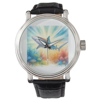 Montre Sunray Shark in Colorful Watercolor AREF801 - Wate