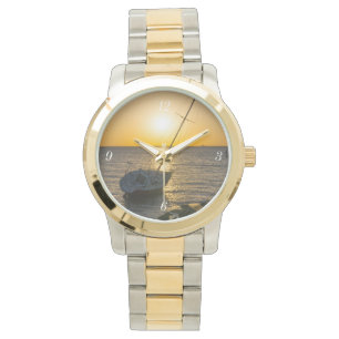 Montre Sunset Sailboat Shipwreck Gulf Breeze Gold Watch