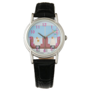 Montre Super Cute Retro Fifties Diner Fun Time Cartoon Wr