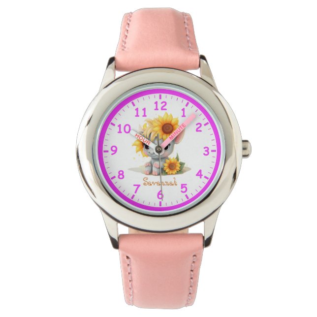 Montre Super Cute Unicorn avec Sunflower Enfants (devant)