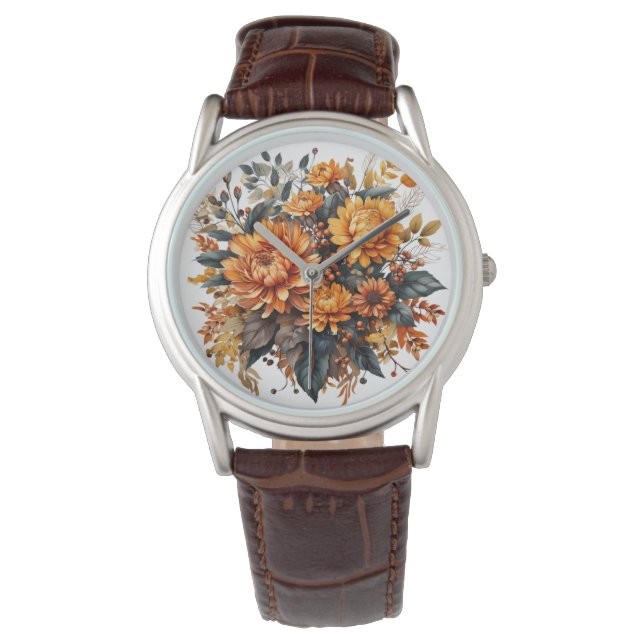 Montre Superbe automne floral (devant)