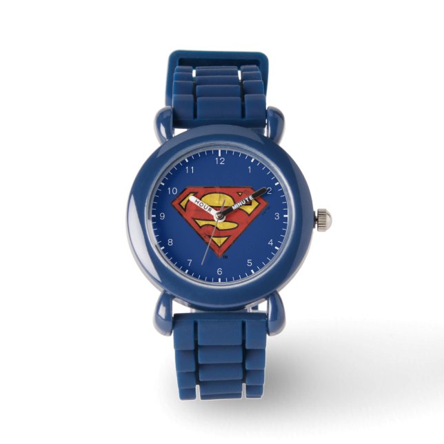 Montre Superman S-Shield | Logo Grunge Black Outline (Recto)