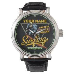 Montre Surf personnalisé Skeleton Ride Waves Surfer
