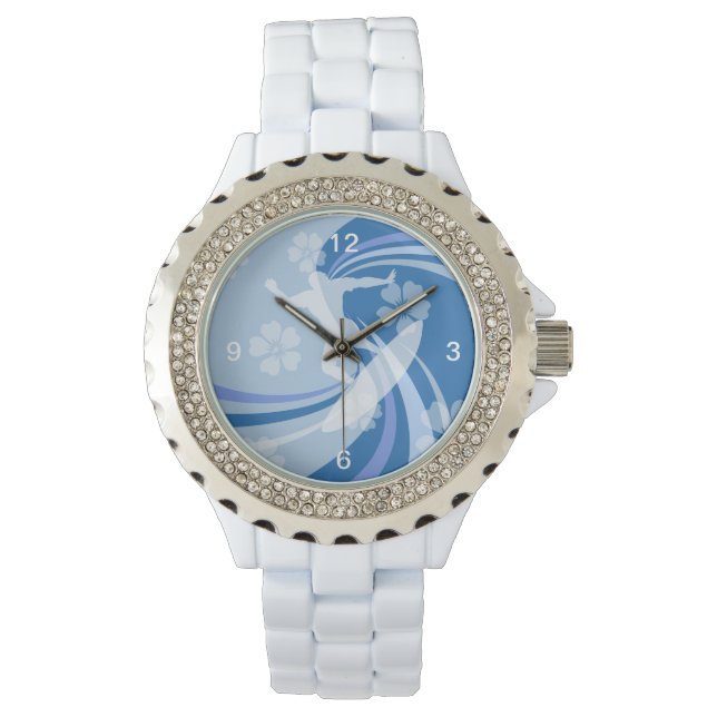 Montre Surf tropical bleu (devant)