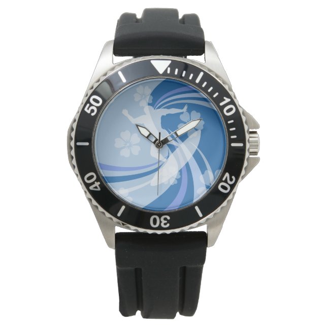Montre Surf tropical bleu (devant)