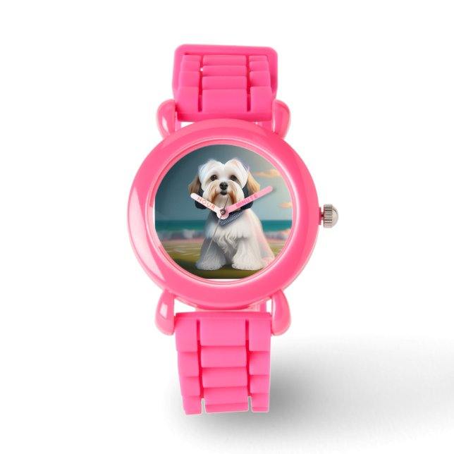 Montre Surfer Girl Maltese Terrier Dog eWatch (Recto)