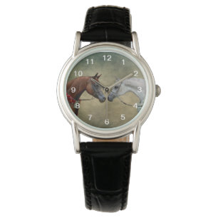 Montre Surreal two horses painting.