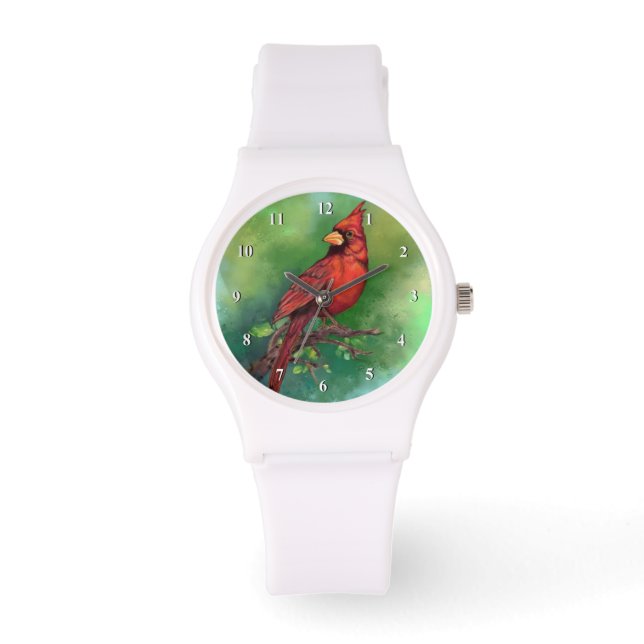 Montre Surveillance des oiseaux du cardinal rouge du Nord (Recto)