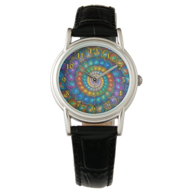 Montre Surveillance des perles de coquille spirale fracta (devant)