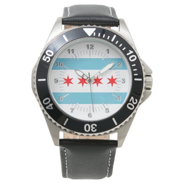 Montre Surveillance du drapeau de Chicago City (devant)