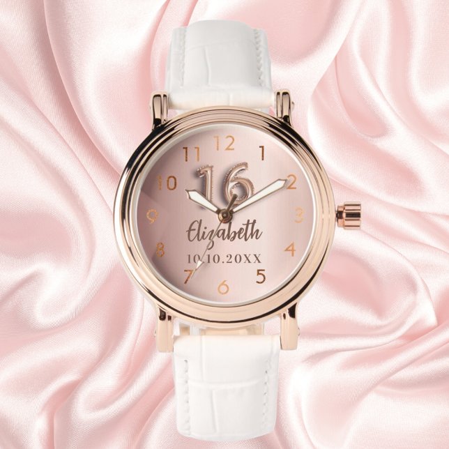 Montre Sweet 16 rose nom or (Créateur téléchargé)