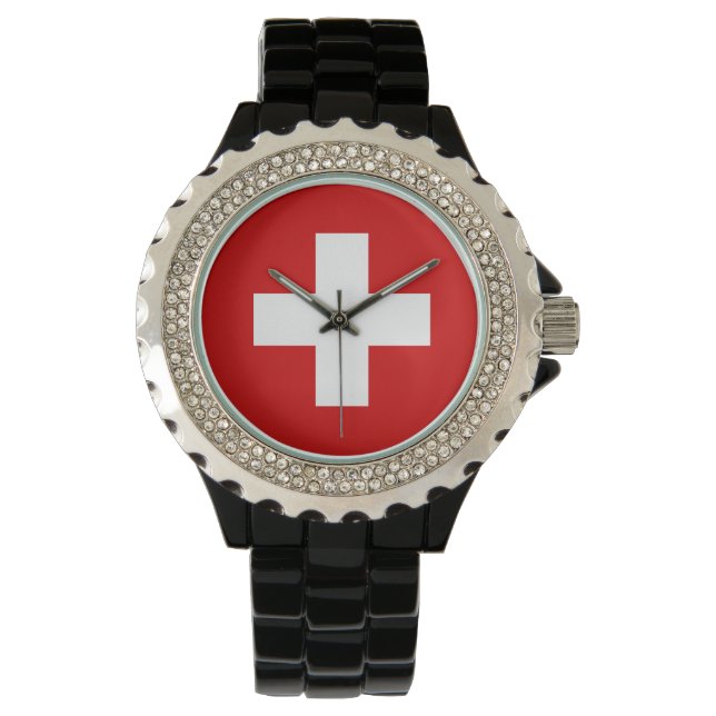 Montre Swiss Watch - Le drapeau de la Suisse (devant)