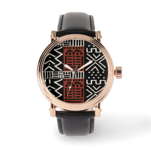 Montre Sylish avec design Motif africain Bogolan