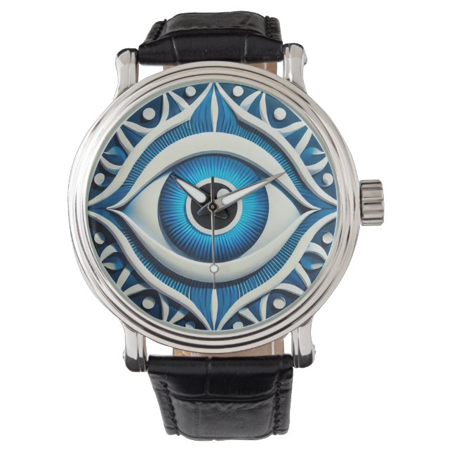 Montre Symbole Abstrait des yeux bleus (devant)