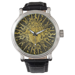 Montre Symbole apollo Sun sur le Motif de clé grecque