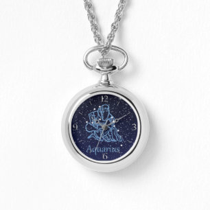 Montre Symbole Aquarius Constellation et Zodiaque avec ét