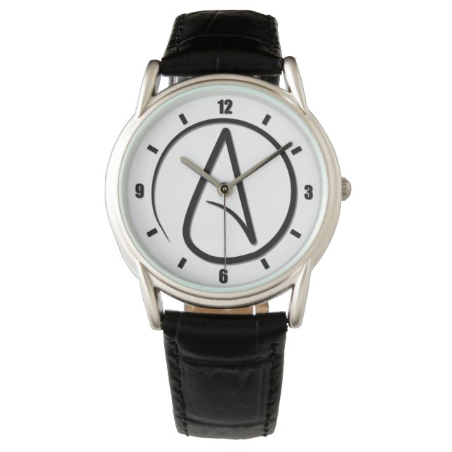 Montre Symbole athée blanc (devant)