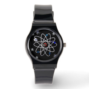 Montre Symbole atomique les années 50 Retro Black White D