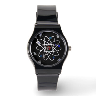 Montre Symbole atomique les années 50 Retro Black White D
