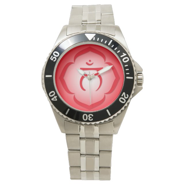 Montre Symbole Chakra Racine Rouge - 1er Chakra - Muladha (devant)