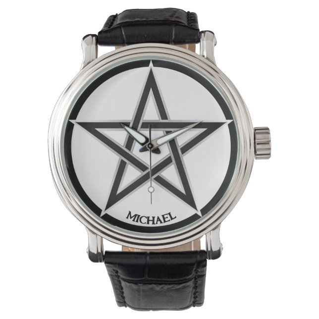 Montre Symbole cool du pentacle de Grunge Personalisé Uni (devant)