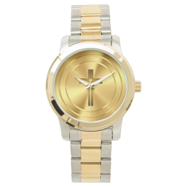 Montre Symbole de la Croix chrétienne | or (devant)