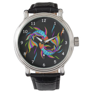 Montre Symbole de la natation colorée ou Yin et Yang