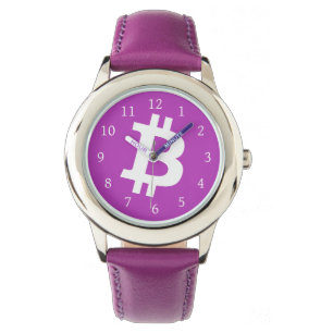 Montre Symbole de logo Bitcoin violet Cryptodevise Watch