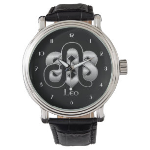 Montre Symbole de naissance Leo noeud celtique Zodiac mon