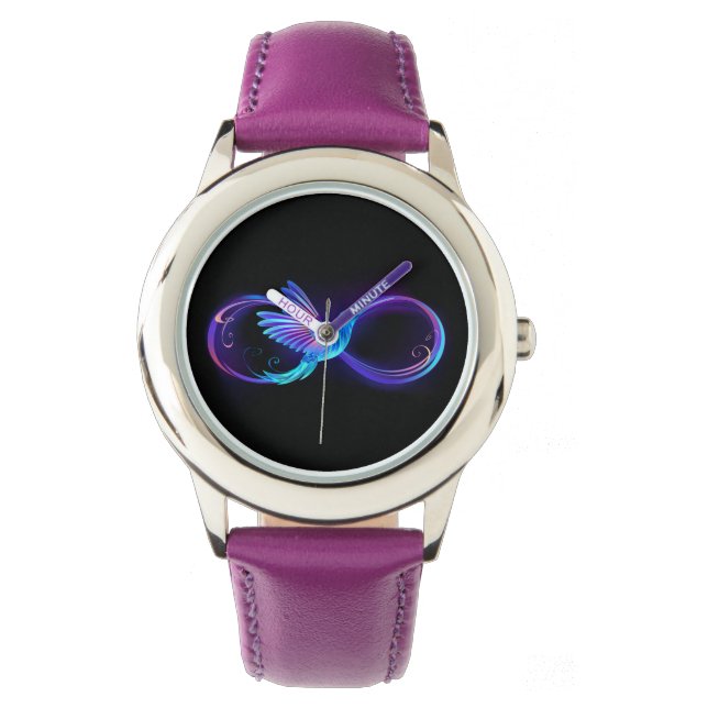 Montre Symbole de Neon Infinity par Glowing Hummingbird (devant)